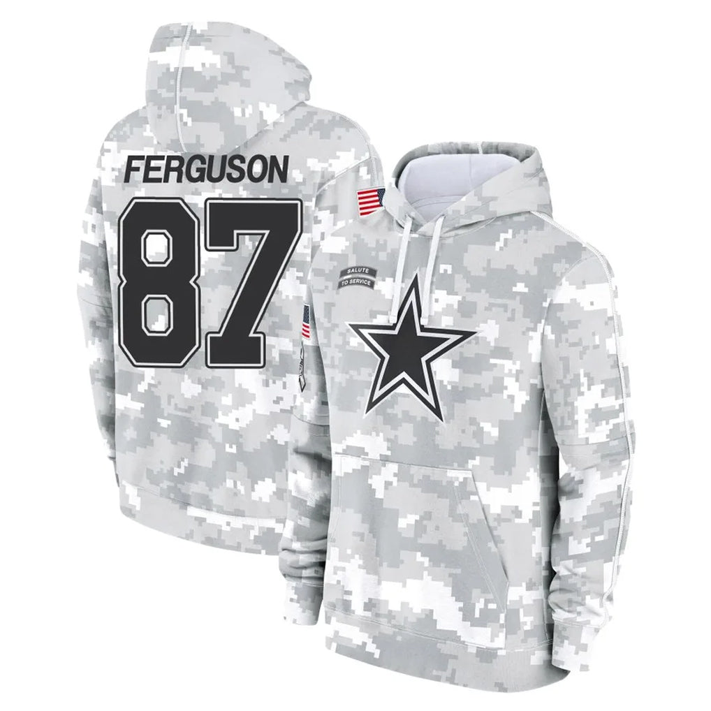 D.Cowboys #87 Jake Ferguson Player Arctic Camo Salute to Service Hoodies Limited Game Edoa Stitched Jerseys