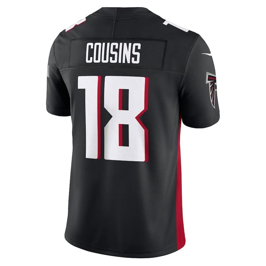 A.Falcons #18 Kirk Cousins Player Black Vapor F.U.S.E. Limited Edoa Stitched Jerseys