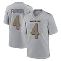 B.Ravens #4 Zay Flowers Player Gray Color Rush Vapor Untouchable Limited Home Game Edoa Stitched Jerseys