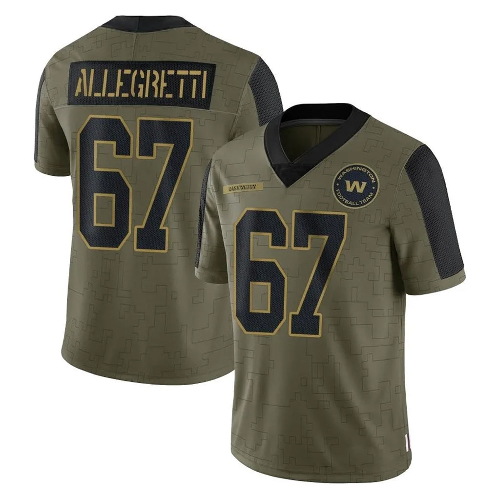 W.Commanders #67 Nick Allegretti Player Olive Salute To Service Limited Game Edoa Stitched Jerseys