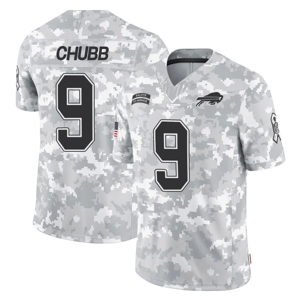 B.Bills #9 Bradley Chubb Player Arctic Camo Salute to Service Limited Game Edoa Stitched Jerseys