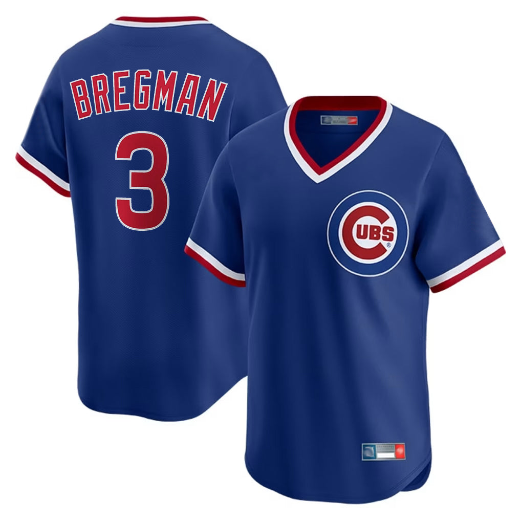 C.Cubs #3 Alex Bregman Player Royal T-shirt Cooperstown Collection Limited Edoa Stitched Jerseys