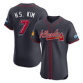 A.Braves #7 Ha-Seong Kim Player Navy 2025 Speedway Classic Limited Elite Home Game Edoa Stitched Jerseys