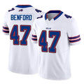 B.Bills #47 Christian Benford Player White Vapor F.U.S.E. Limited Home Game Edoa Stitched Jerseys