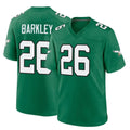 P.Eagles #26 Saquon Barkley Player Green Kelly Alternate Home Game Edoa Stitched Jerseys
