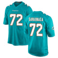 M.Dolphins #72 Jonah Savaiinaea Player Aqua Home Game Edoa Stitched Jerseys