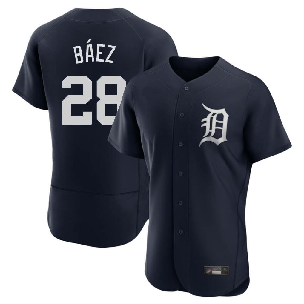 D.Tigers #28 Javier B¨¢ez Player Navy Limited Elite Home Edoa Stitched Jerseys