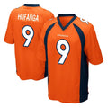 D.Broncos #9 Talanoa Hufanga Player Orange Color Home Game Edoa Stitched Jerseys