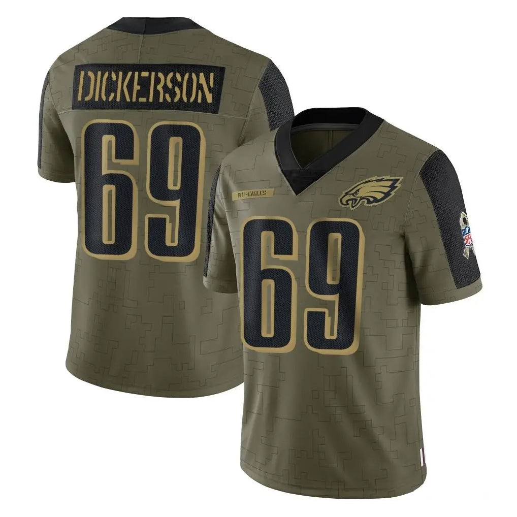 P.Eagles #69 Landon Dickerson Player Olive Salute To Service Limited Game Edoa Stitched Jerseys