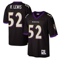 B.Ravens #52 Ray Lewis Player Black Mitchell and Ness Legacy Edoa Stitched Jerseys