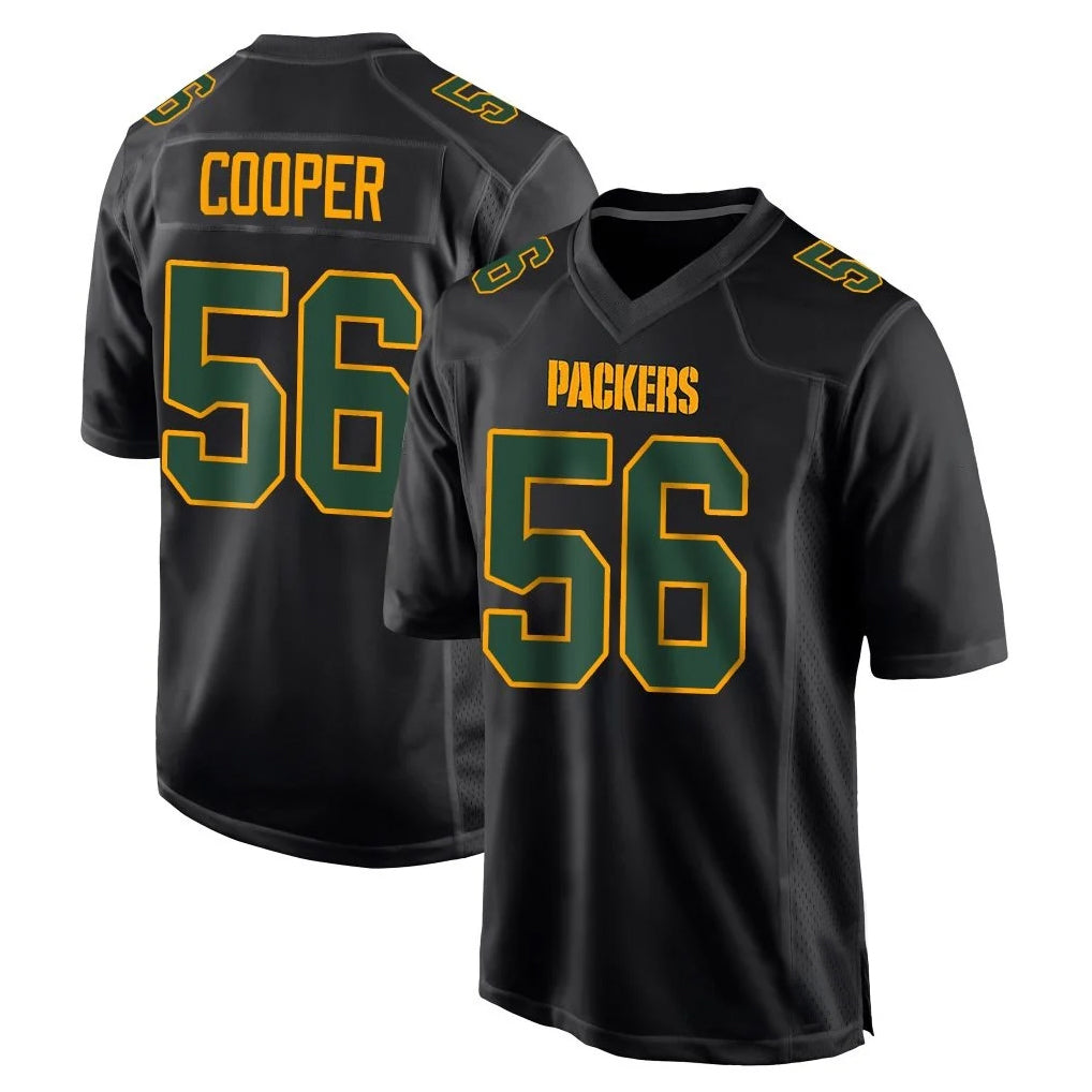 GB.Packers #56 Edgerrin Cooper Player Black Fashion Home Game Edoa Stitched Jerseys