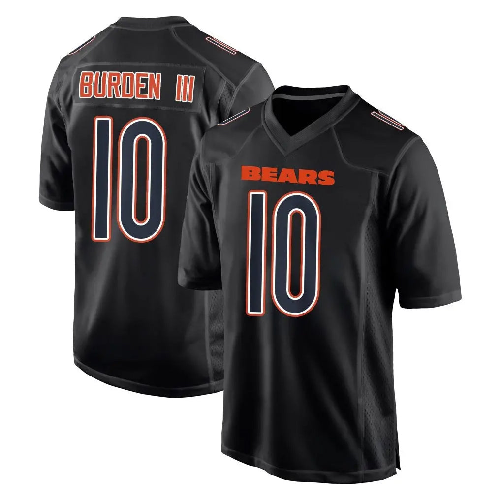 C.Bears #10 Luther Burden III Player Carbon Black Fashion Game Edoa Stitched Jerseys