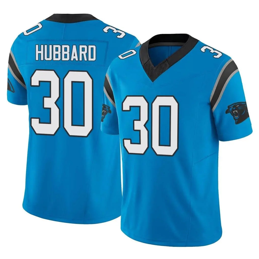 C.Panthers #30 Chuba Hubbard Player Blue Vapor F.U.S.E. Limited Home Game Edoa Stitched Jerseys