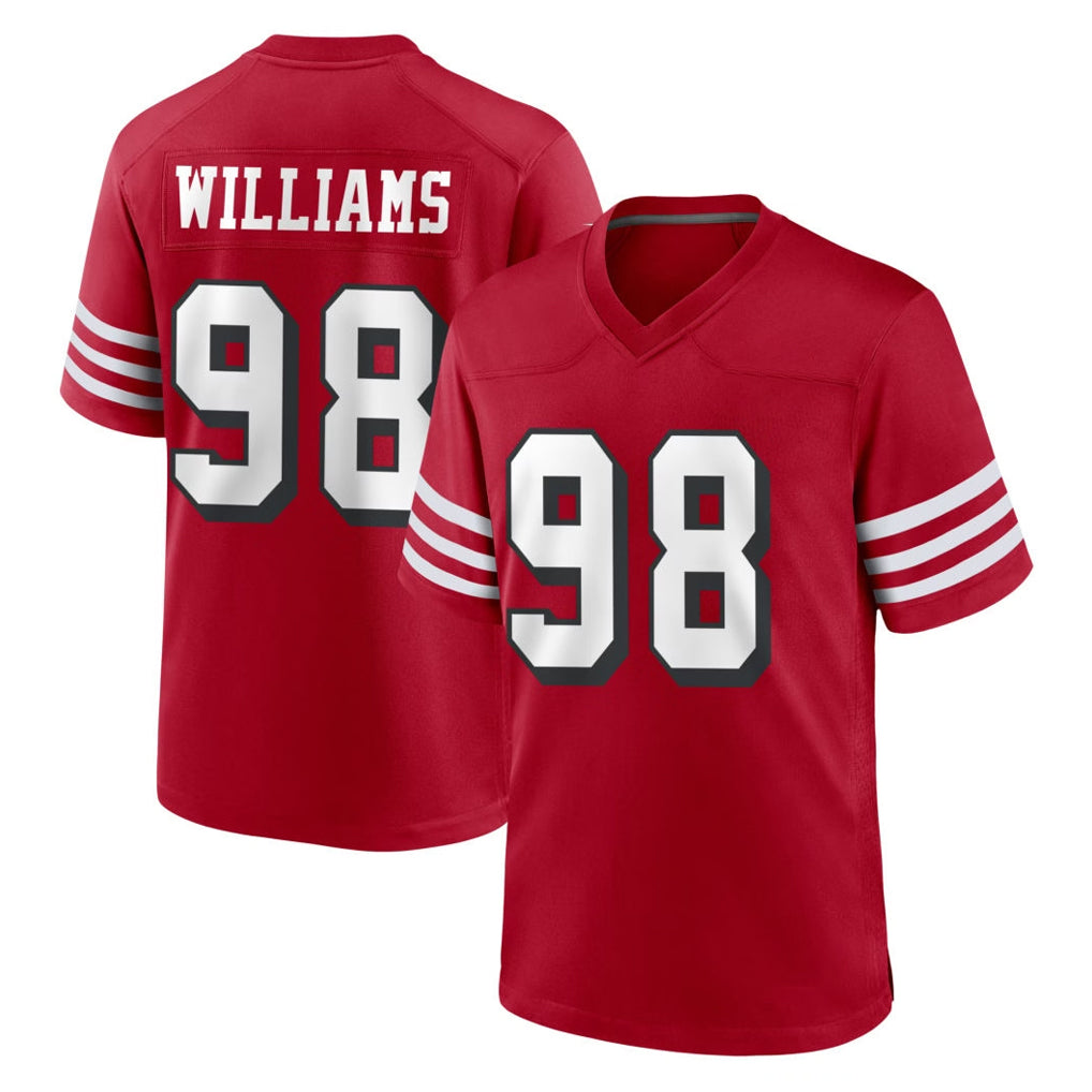 SF.49ers #98 Mykel Williams Player Red Limited Alternate Home Game Edoa Stitched Jerseys