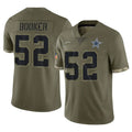 D.Cowboys #52 Tyler Booker Player Olive Salute to Service Limited Game Edoa Stitched Jerseys