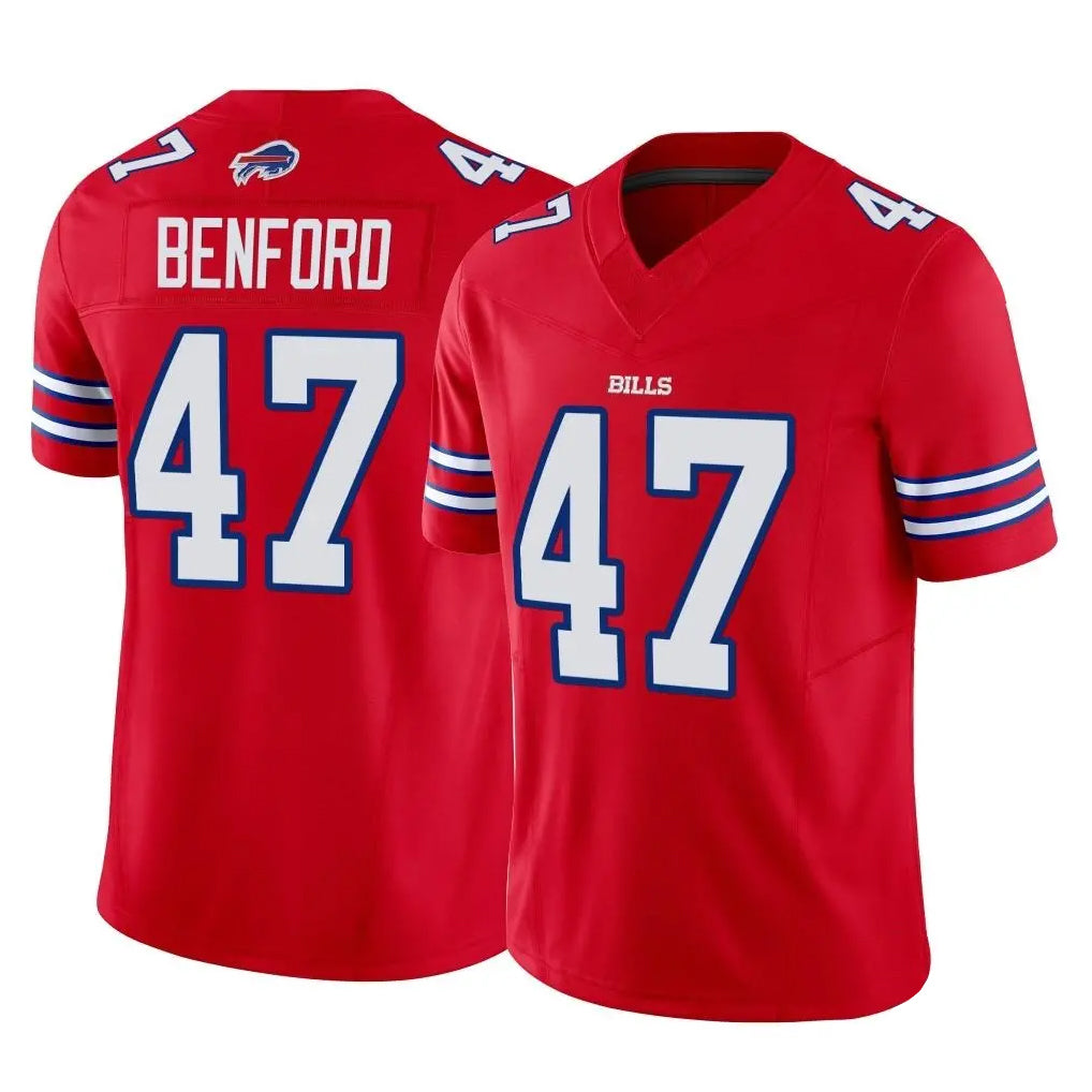B.Bills #47 Christian Benford Player Red Vapor F.U.S.E. Limited Edoa Stitched Jerseys