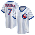 C.Cubs #7 Dansby Swanson Player White T-shirt Cooperstown Collection Limited Edoa Stitched Jerseys