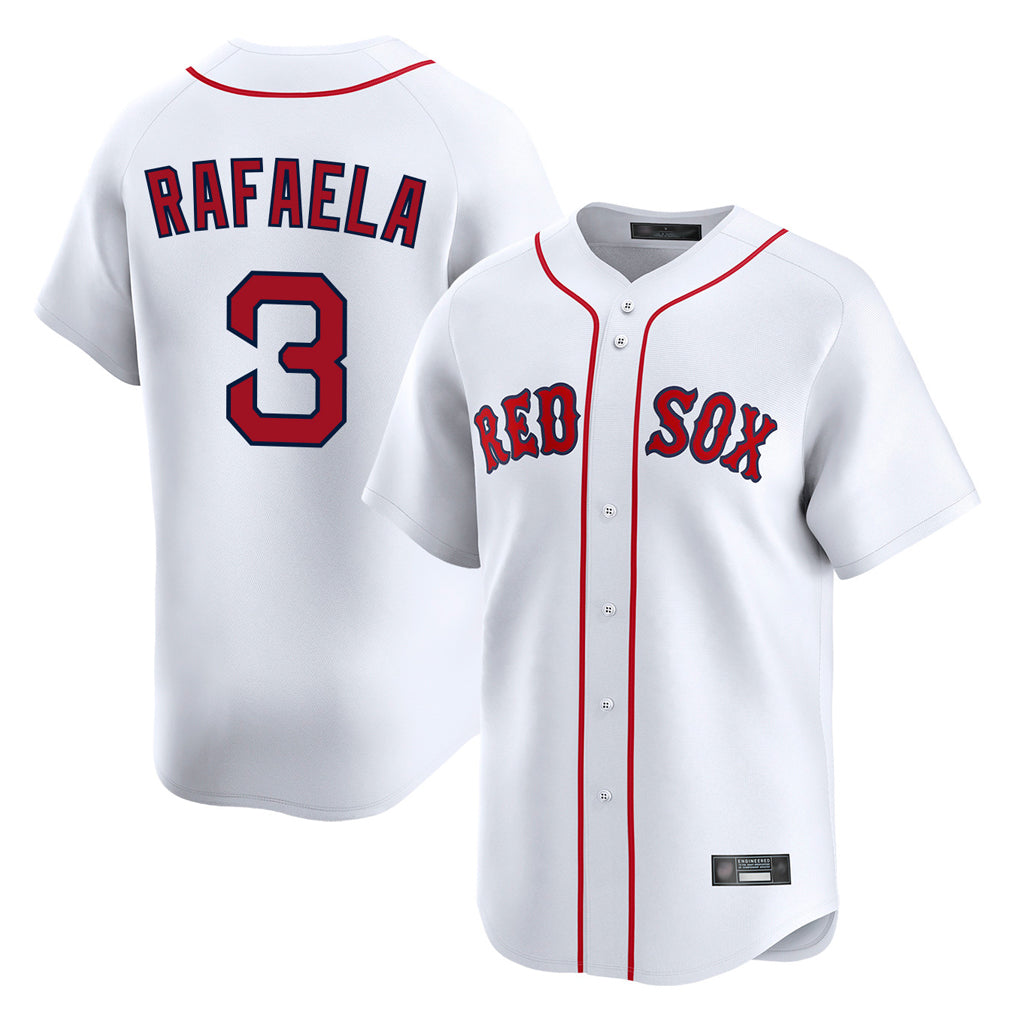 B.Red Sox #3 Ceddanne Rafaela Player White Limited Home Game Edoa Stitched Jerseys