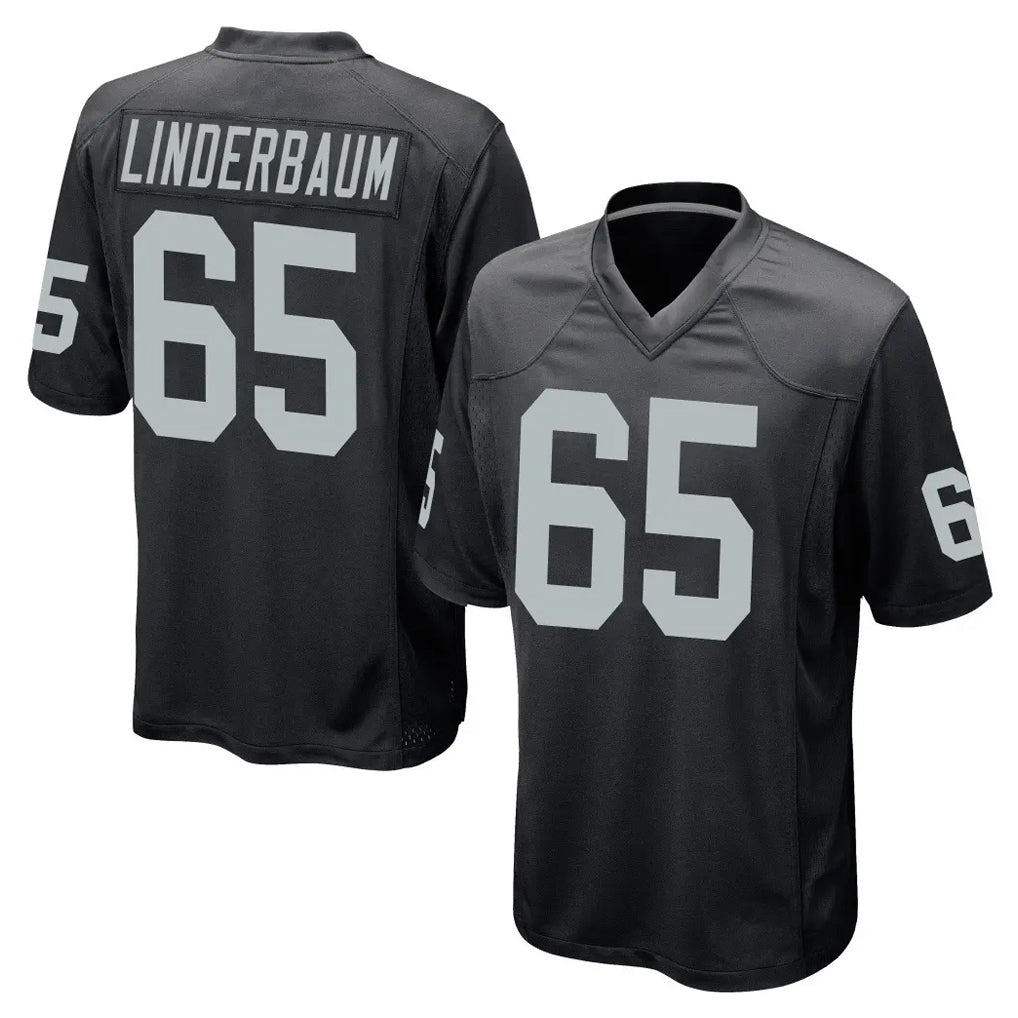 LV.Raiders #65 Tyler Linderbaum Player Black Home Game Edoa Stitched Jerseys