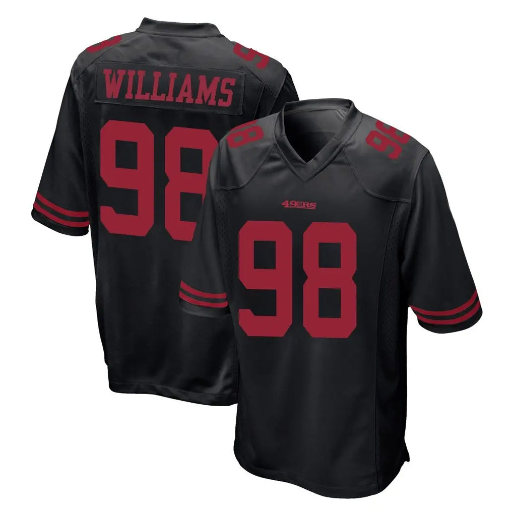 SF.49ers #98 Mykel Williams Player Black Alternate Home Game Edoa Stitched Jerseys