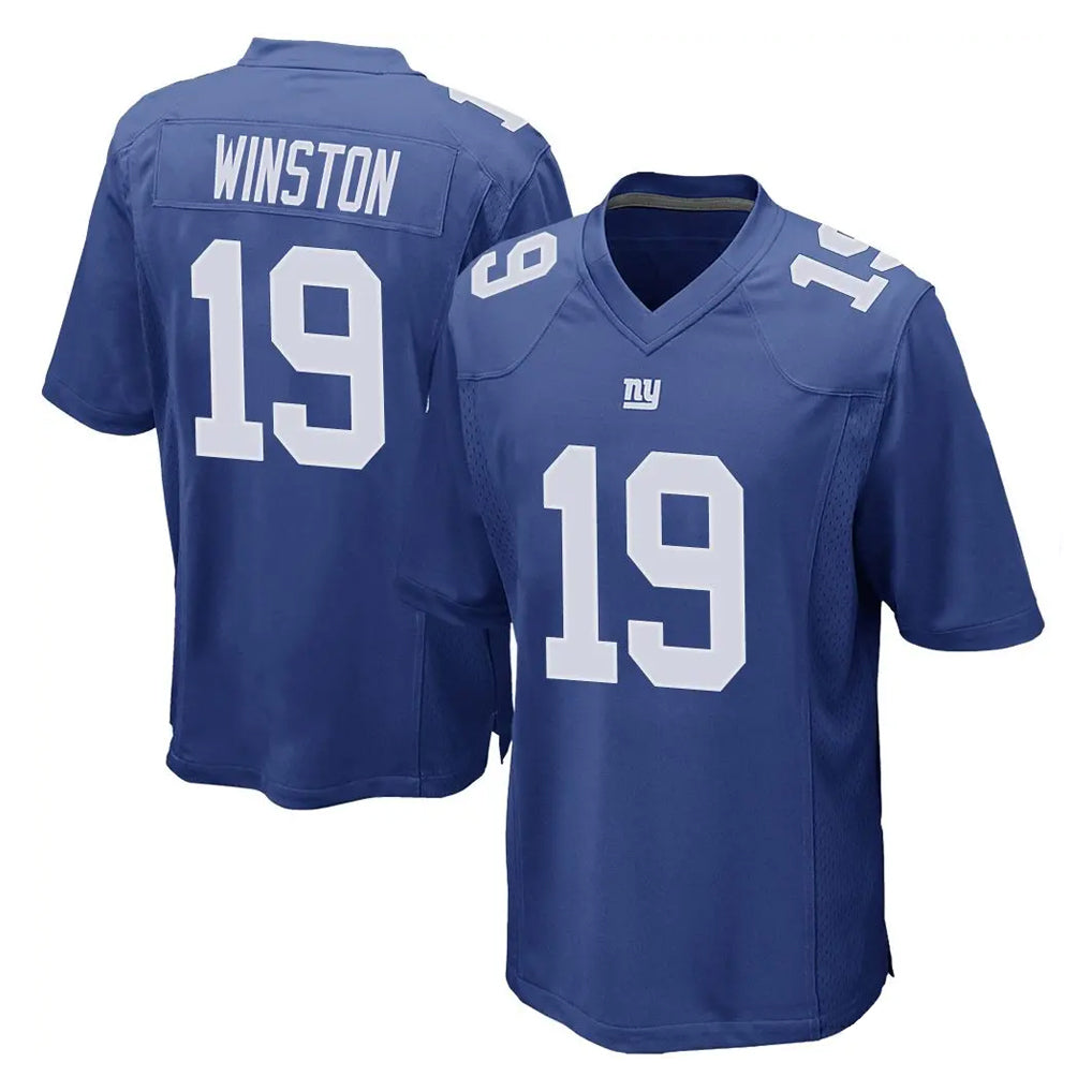 NY.Giants #19 Jameis Winston Player Royal Home Game Edoa Stitched Jerseys