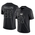 NY.Jets #97 Harrison Phillips Player Stealth Black Limited Reflective Home Game Edoa Stitched Jerseys