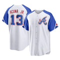 A.Braves #13 Ronald Acuna Jr Player White City Connect Home Game Edoa Stitched Jerseys