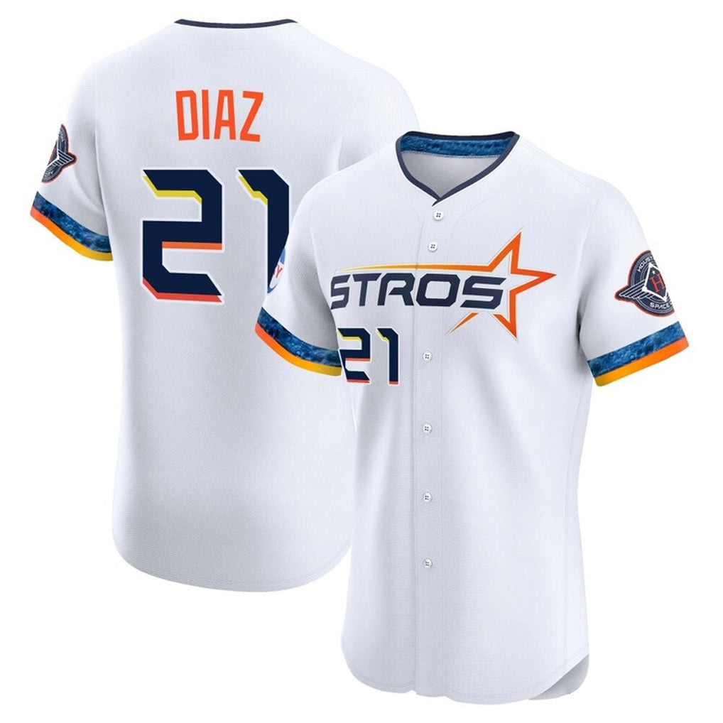H.Astros #21 Yainer Diaz Player White City Connect Limited Elite Home Edoa Stitched Jerseys