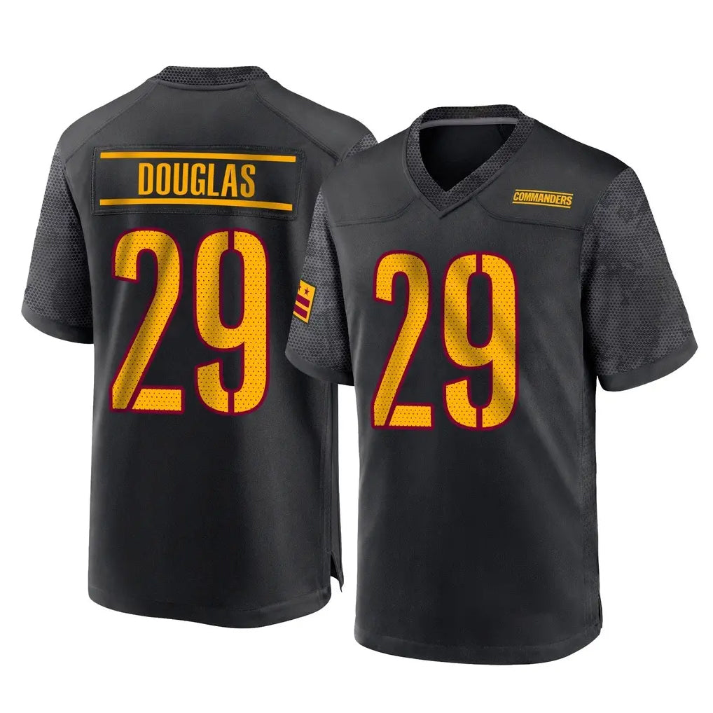 W.Commanders #29 Rasul Douglas Player Black Home Game Edoa Stitched Jerseys