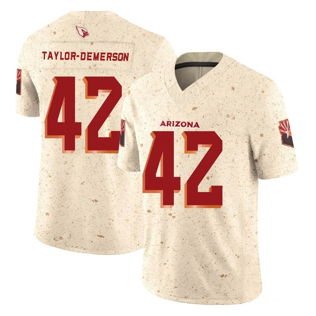 A.Cardinals #42 Dadrion Taylor-Demerson Player Cream Rivalries Collection Vapor Limited Home Game Edoa Stitched Jerseys