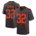 C.Browns #32 Jim Brown Player Brown Alternate Home Game Edoa Stitched Jerseys