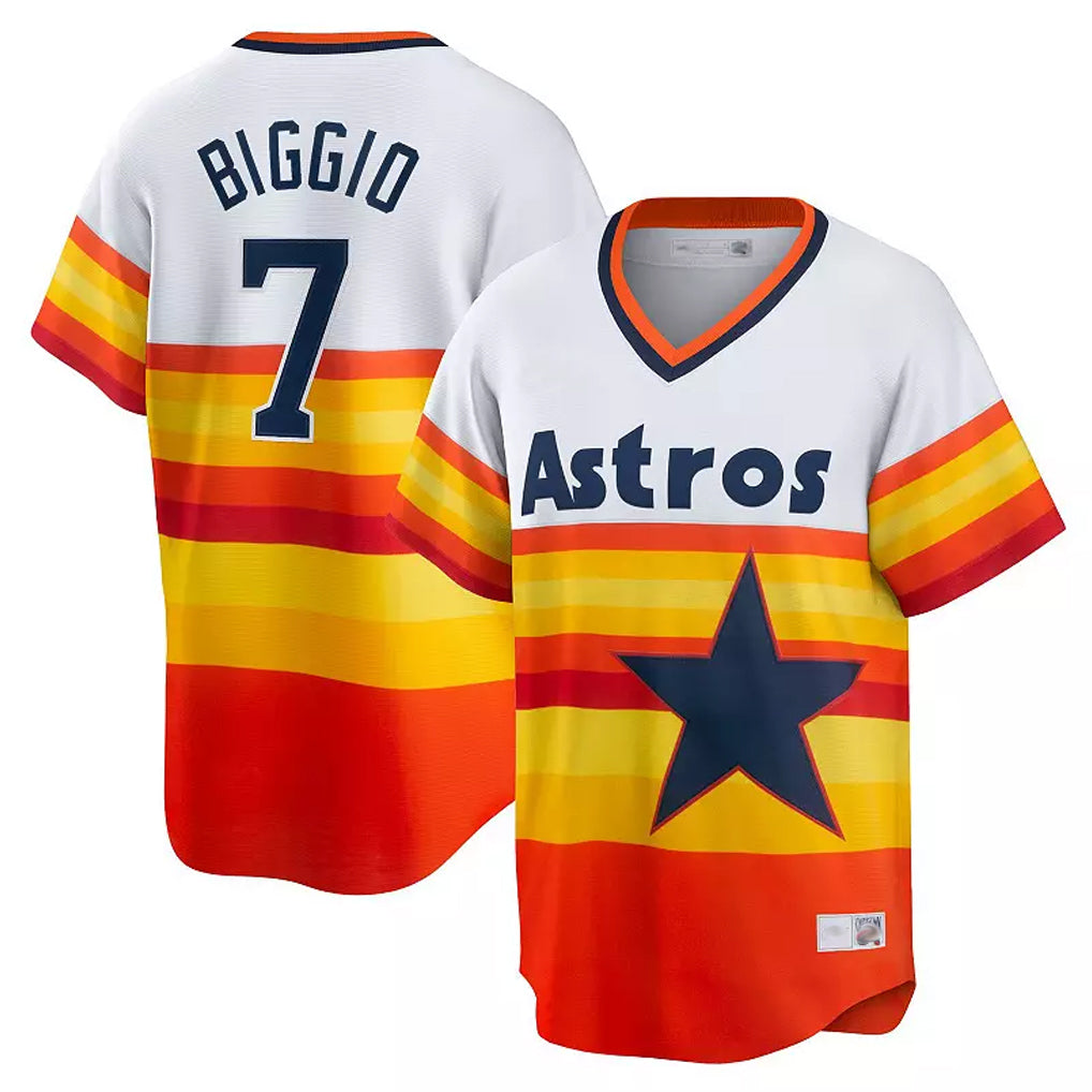 H.Astros #7 Craig Biggio Player Rainbow Cooperstown Collection T-shirt Edoa Stitched Jerseys