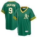 Athletics #9 Reggie Jackson Player Kelly Green Cooperstown Collection T-shirt Game Edoa Stitched Jerseys