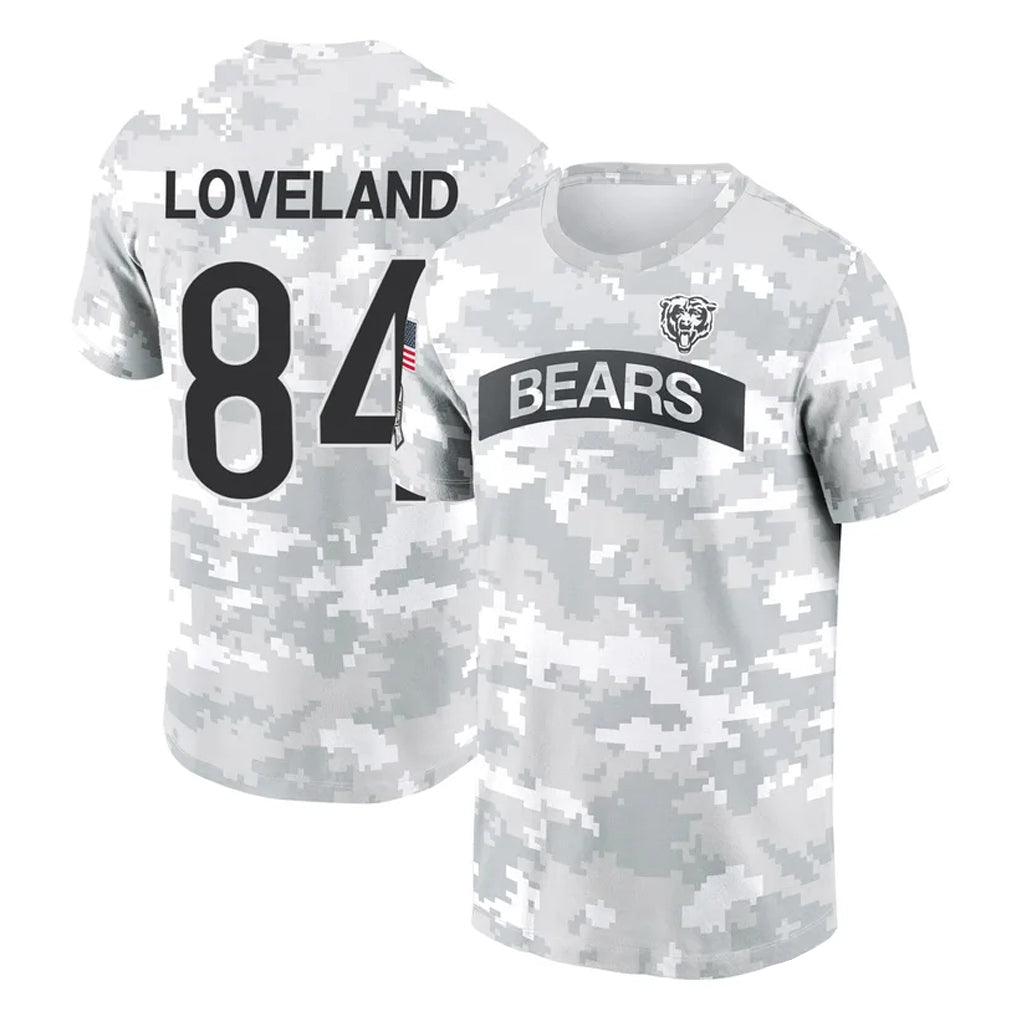 C.Bears #84 Colston Loveland Player Arctic Camo Salute to Service Performance T-Shirt Limited Edoa Stitched Jerseys