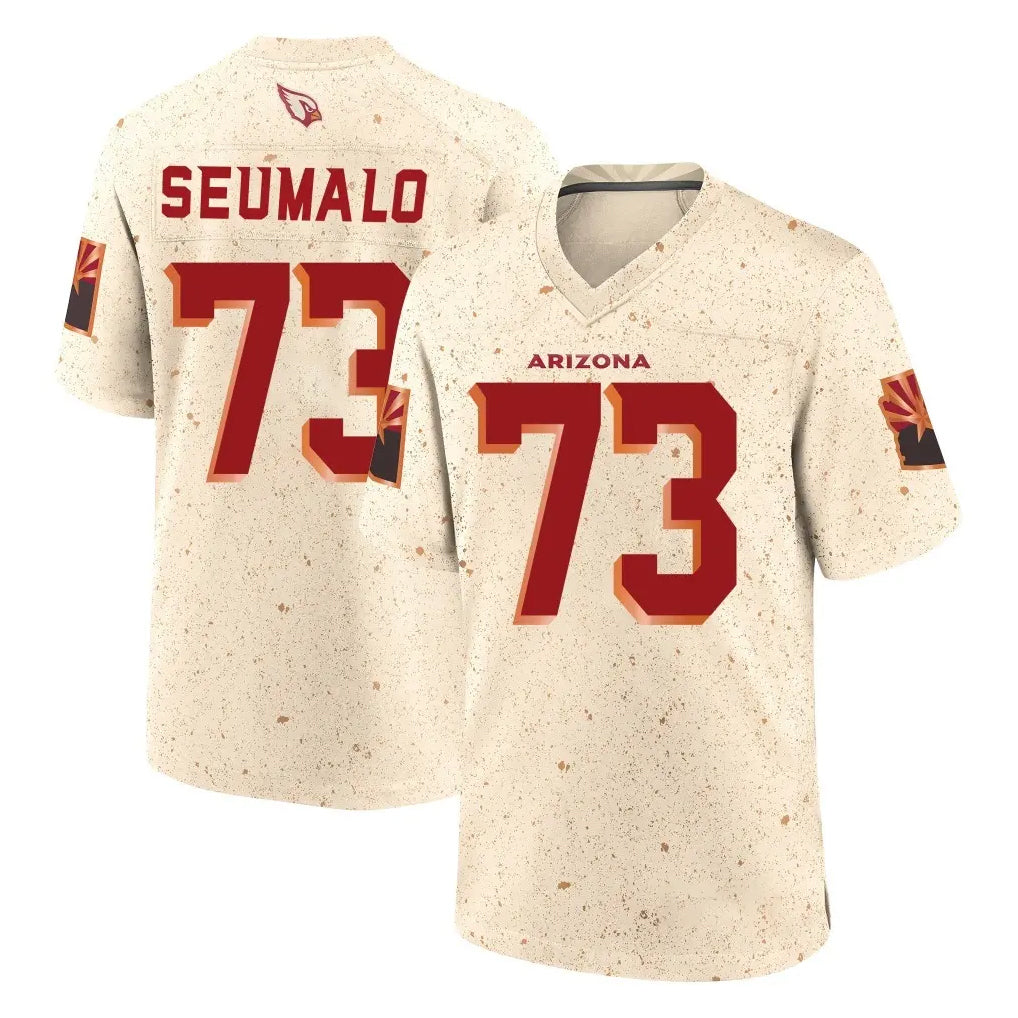 A.Cardinals #73 Isaac Seumalo Player Cream Rivalries Collection Game Edoa Stitched Jerseys