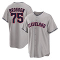 C.Guardians #75 Connor Brogdon Player Gray Game Home Edoa Stitched Jerseys
