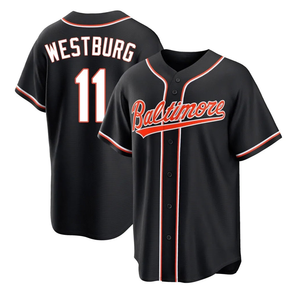 B.Orioles #11 Jordan Westburg Player Black Out Home Game Edoa Stitched Jerseys