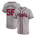A.Braves #56 Spencer Schwellenbach Player Gray Limited Elite Home Game Edoa Stitched Jerseys