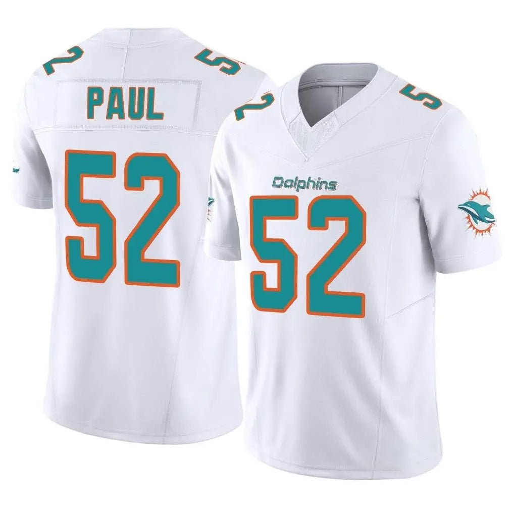 M.Dolphins #52 Patrick Paul Player White Limited Vapor F.U.S.E. Home Game Edoa Stitched Jerseys
