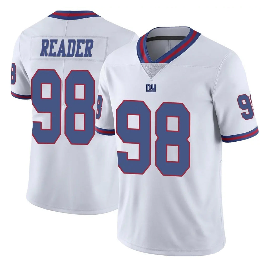 NY.Giants #98 DJ Reader Player White Color Rush Home Game Edoa Stitched Jerseys