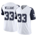D.Cowboys #33 Javonte Williams Player White-Navy Limited Vapor F.U.S.E. Home Game Edoa Stitched Jerseys