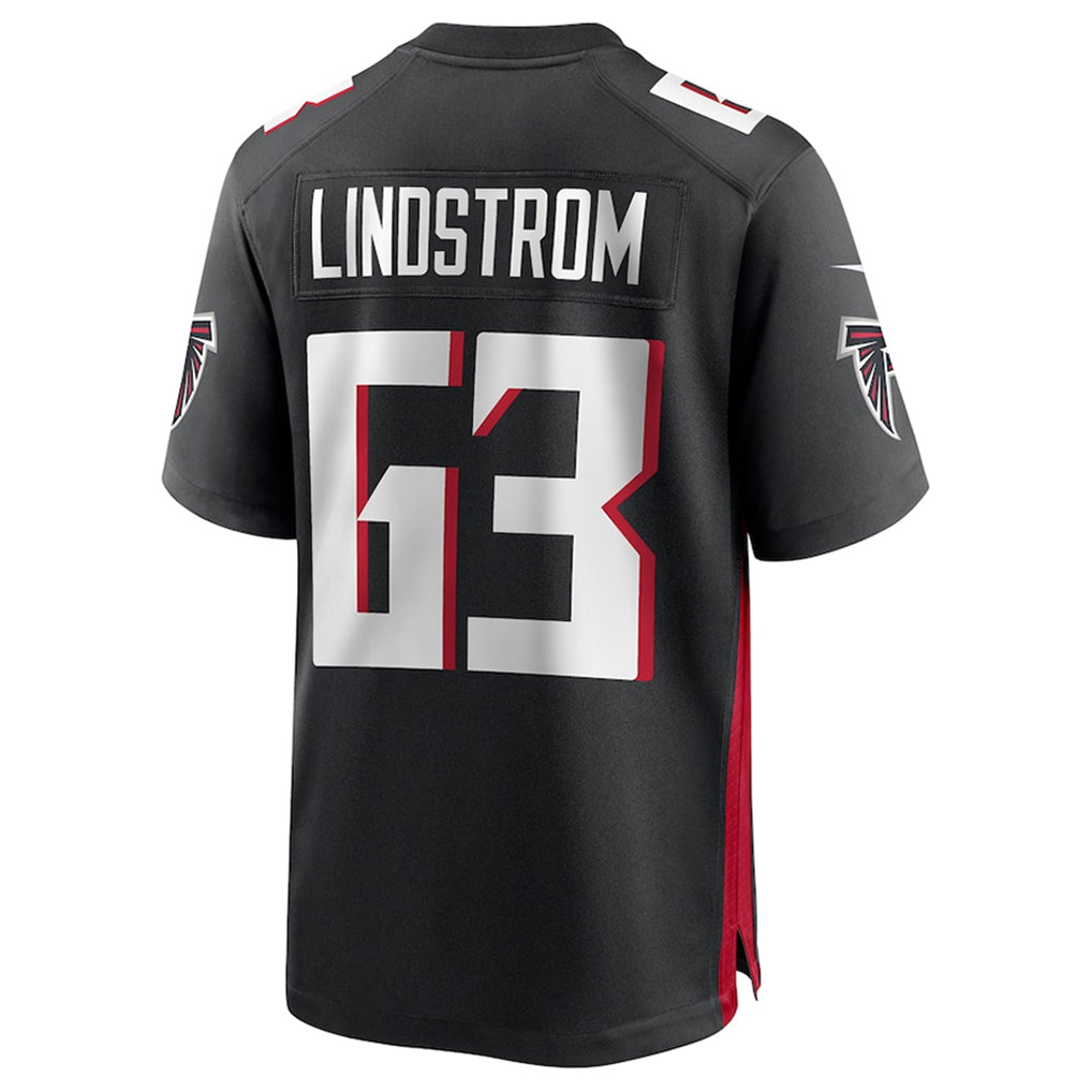 A.Falcons #63 Chris Lindstrom Player Black Home Game Edoa Stitched Jerseys