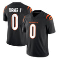 C.Bengals #0 DJ Turner II Player Black Vapor F.U.S.E. Limited Home Game Edoa Stitched Jerseys