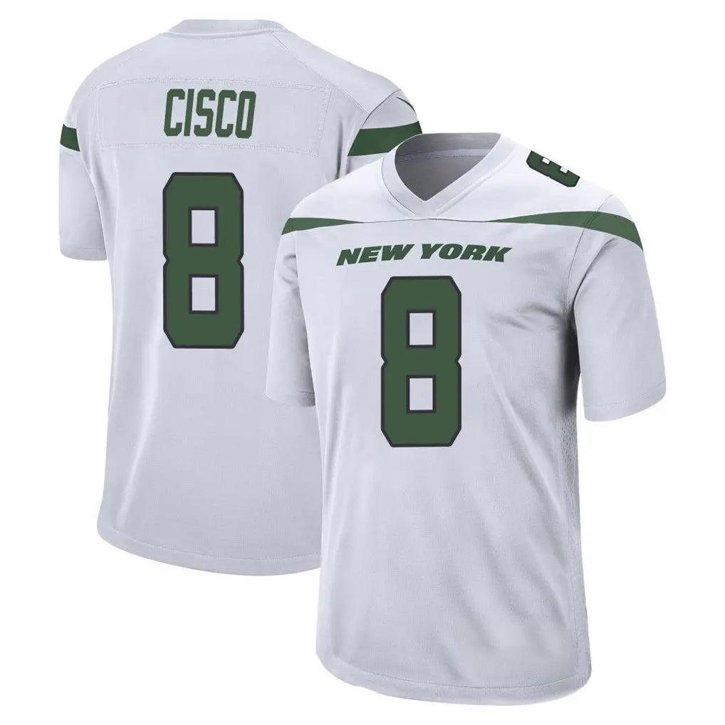 NY.Jets #8 Andre Cisco Player White Spotlight Home Game Edoa Stitched Jerseys