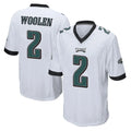 P.Eagles #2 Riq Woolen Player White Home Game Edoa Stitched Jerseys
