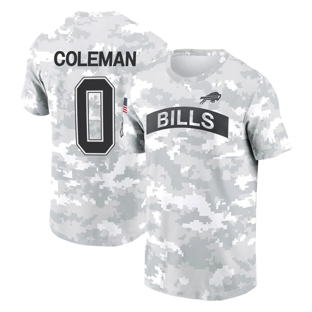 B.Bills #0 Keon Coleman Player Arctic Camo Salute to Service T-Shirt Hoodies Edoa Stitched Jerseys