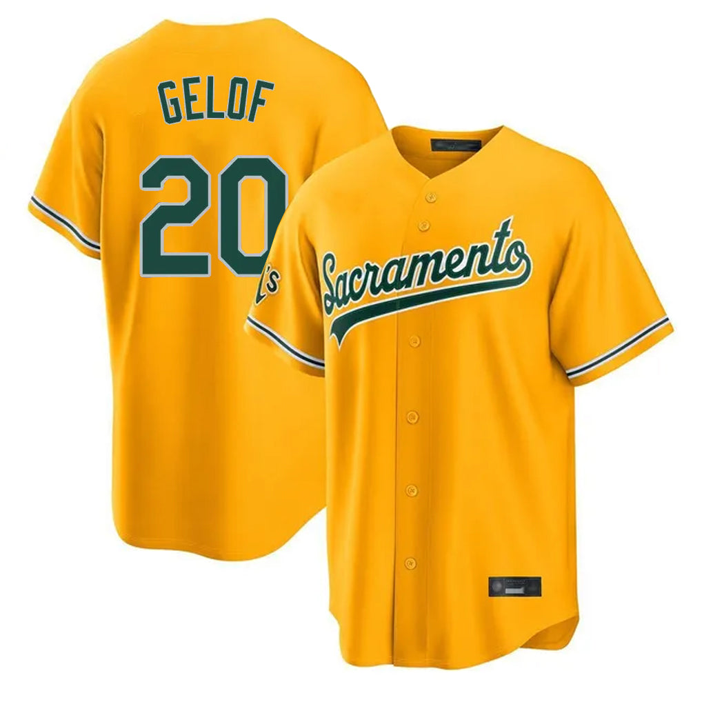 Athletics #20 Zack Gelof Player Gold Home Game Edoa Stitched Jerseys