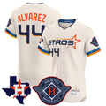 H.Astros #44 Yordan Alvarez Player Cream City Connect Texas Patch Vapor Premier Limited Elite Home Edoa Stitched Jerseys