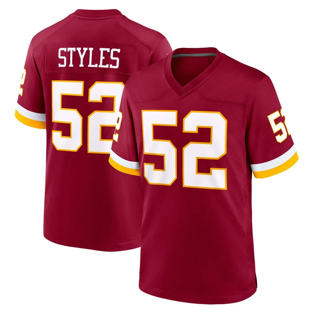 W.Commanders #52 Sonny Styles Player Burgundy Game Home Edoa Stitched Jerseys