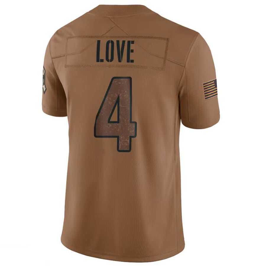 A.Cardinals #4 Jeremiyah Love Player Brown Limited Salute To Service Game Edoa Stitched Jerseys